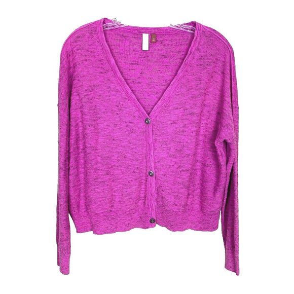 Pilcro Sweaters - Pilcro and the Letterpress Long Sleeve Cropped Cardigan Sweater Linen Womens XS